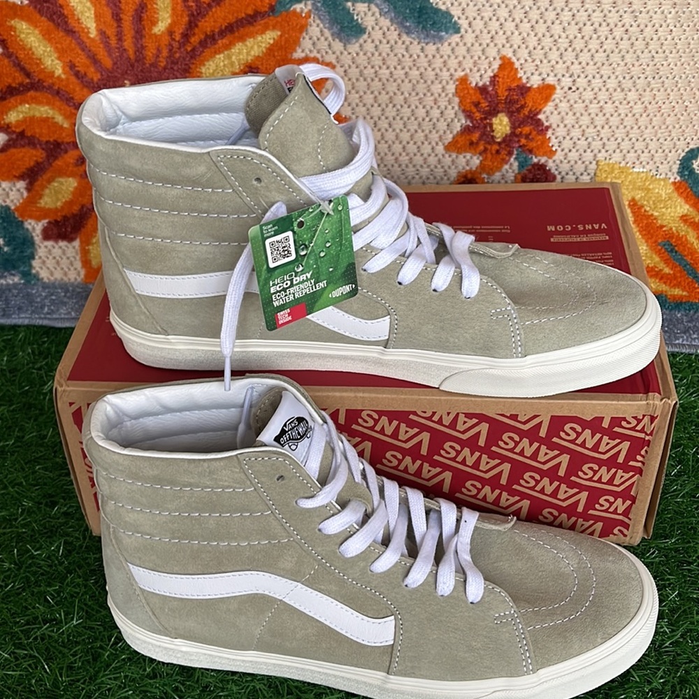 Vans Sk8-Hi Pig Suede Moss Gray/Snow White WMNS sneakers - Picture 3 of 16